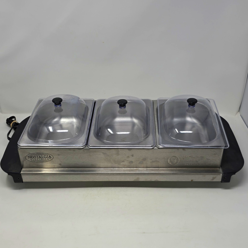 Nostalgia Electrics Buffet Server 3-Compartment 3x1.5 qt 180W BCD-332